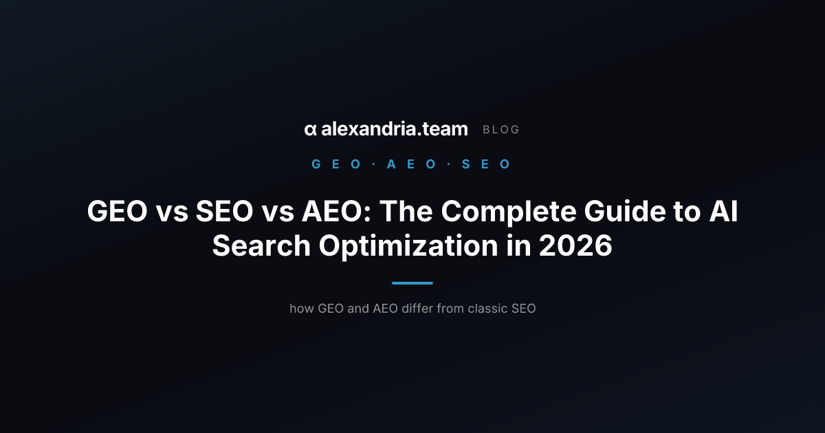 GEO vs SEO vs AEO: The Complete Guide to AI Search Optimization in 2026